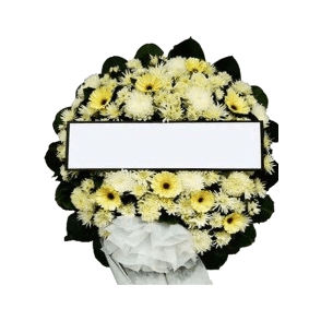 พวงหรีดดอกไม้สด รหัส A002 ราคา 1000 บาท