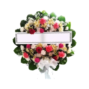 พวงหรีดดอกไม้สด รหัส A003 ราคา 1000 บาท