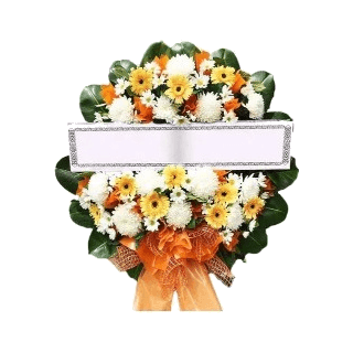 พวงหรีดดอกไม้สด รหัส A004 ราคา 1000 บาท