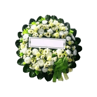 พวงหรีดดอกไม้สด รหัส D004 ราคา 2500 บาท