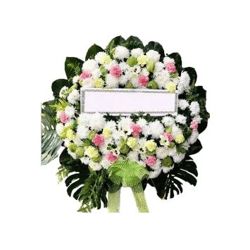 พวงหรีดดอกไม้สด รหัส E001 ราคา 3000 บาท