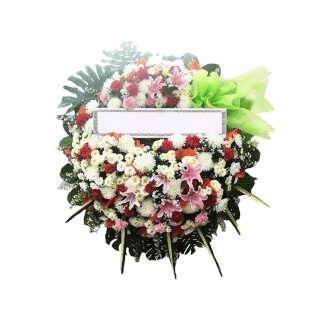 พวงหรีดดอกไม้สด รหัส F004 ราคา 3500 บาท