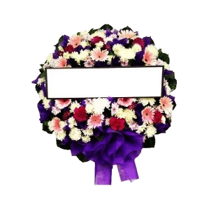พวงหรีดดอกไม้สด รหัส A001 ราคา 1000 บาท